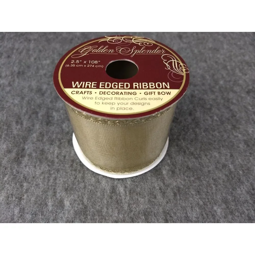 Golden Splendor Metallic Ribbon Wired 2.5